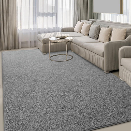 6x9 Grey Memory-Foam Washable Area Rug for Bedroom Living Room