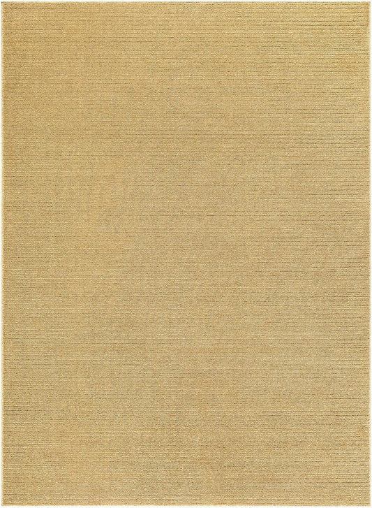 Levent Living Room, Bedroom Area Rug - Striped - Contemporary Modern Minimalist Transitional Tone - Mustard, Yellow, Tan, Neutral, Earth - 7'10" x 10'