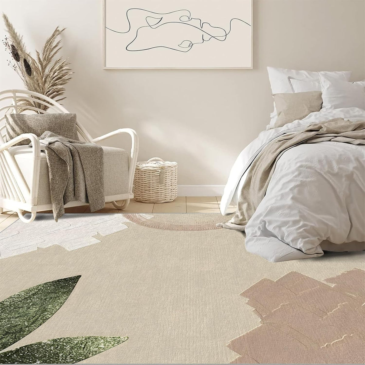 Home Decor Aesthetics Area Rug – Premium Low Pile Non-Slip Carpet for Living Room, Bedroom & Office – Abstract Three-Dimensional,Washable Contemporary Home Decor Rug Yellow